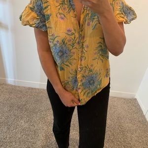 Madewell Floral Button Up Top
